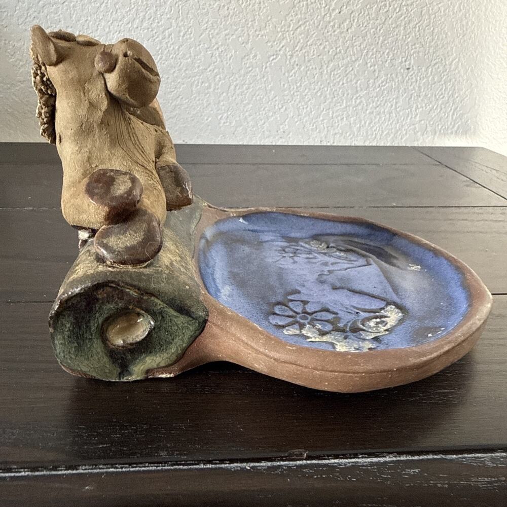 VTG. ART STUDIO POTTERY WHIMSICAL TRINKET DISH - Picture 5 of 9
